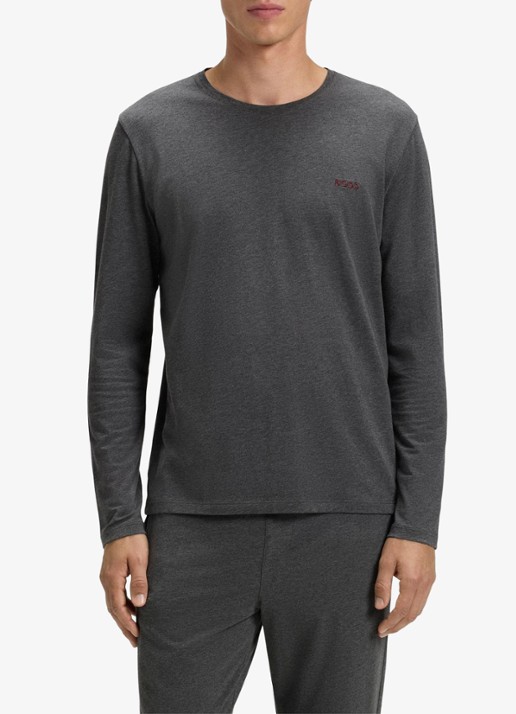 BOSS Longsleeve met logo - detail 4 grijs
