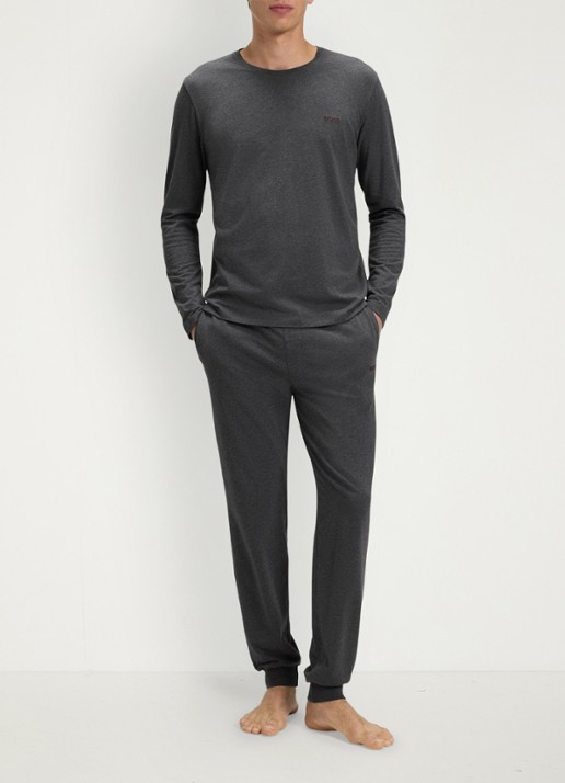 BOSS Longsleeve met logo - voorkant 3 grijs