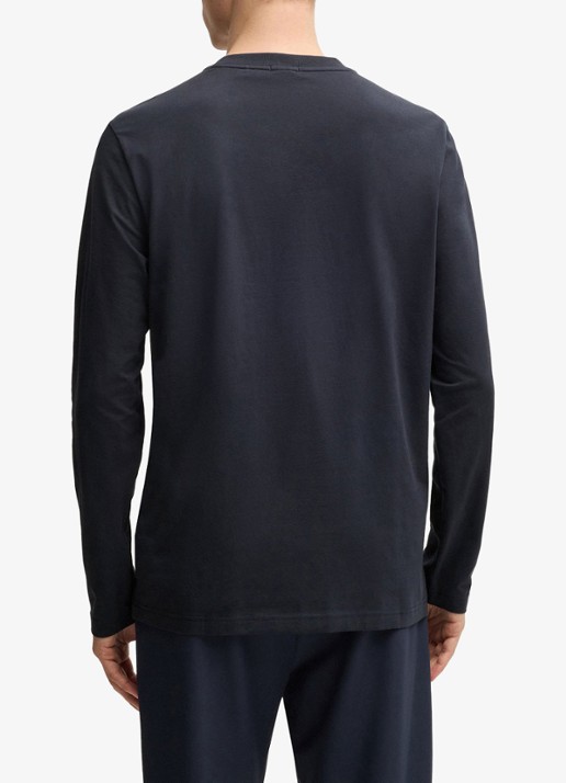 BOSS Longsleeve met logo - achterkant 3 royalblauw