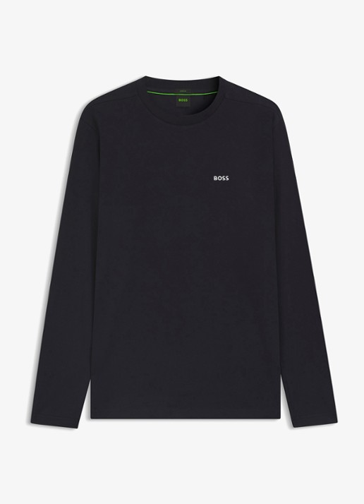 BOSS Longsleeve met logo - voorkant 4 royalblauw