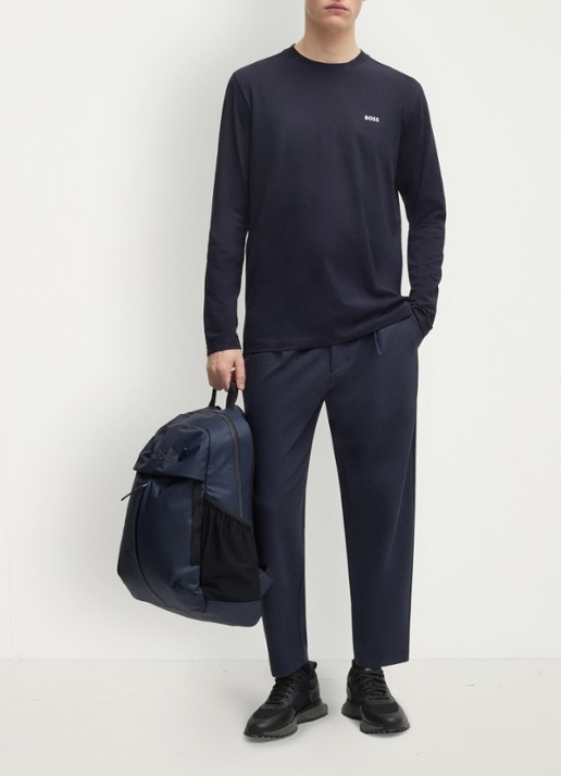 BOSS Longsleeve met logo - voorkant 5 royalblauw