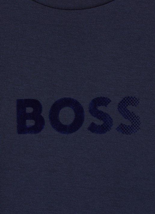 BOSS Longsleeve met logo - detail 3 donkerblauw