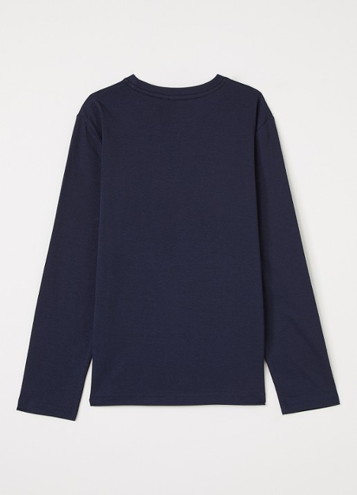 BOSS Longsleeve met logo - voorkant 2 donkerblauw
