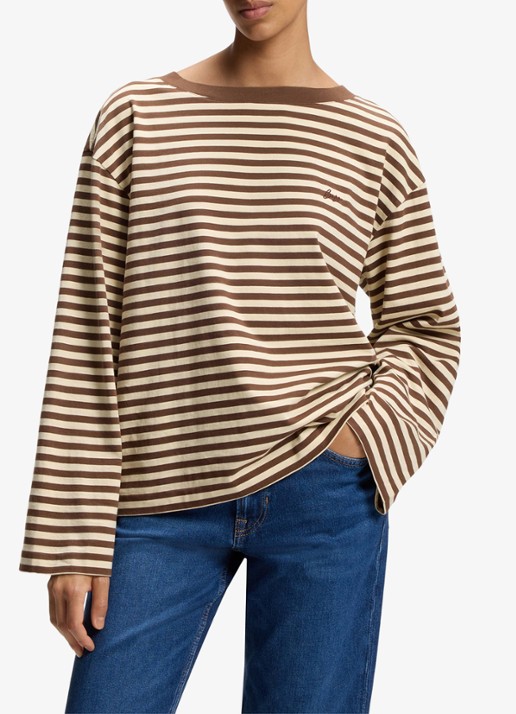 BOSS Longsleeve met streepprint