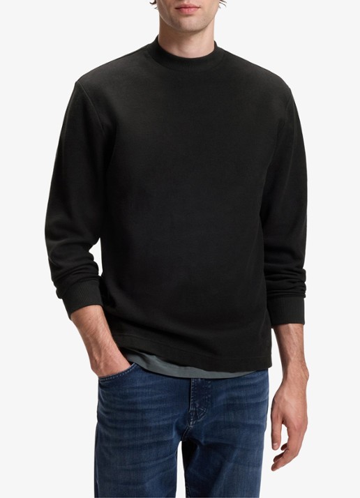 BOSS Longsleeve met stretch - detail 4 zwart