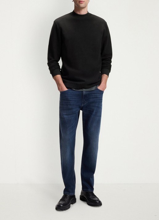 BOSS Longsleeve met stretch - voorkant 2 zwart
