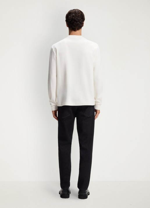 BOSS Longsleeve met stretch - achterkant natural-106 / beige