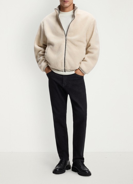 BOSS Longsleeve met stretch - voorkant 3 natural-106 / beige