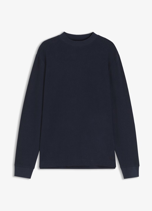 BOSS Longsleeve met stretch - voorkant 4 blauw