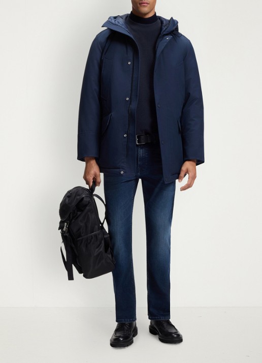 BOSS Longsleeve met stretch - voorkant 5 blauw
