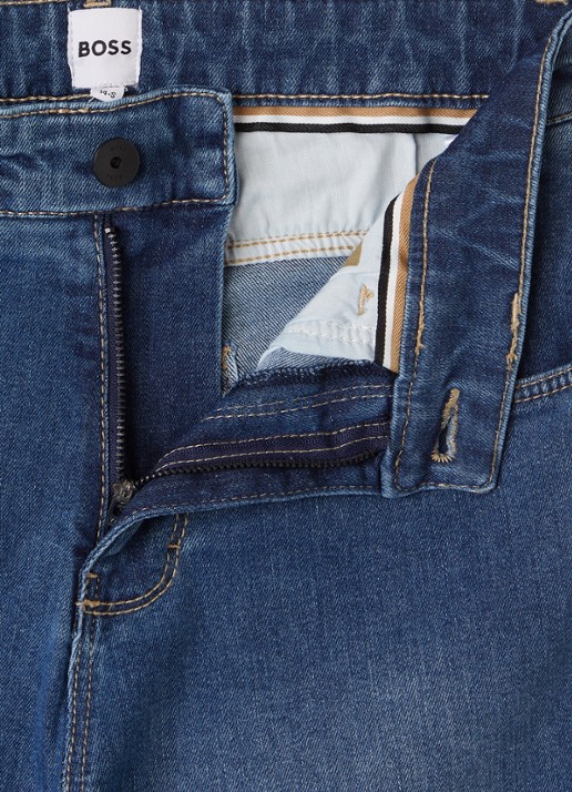 BOSS Loose fit jeans met donkere wassing - detail indigo