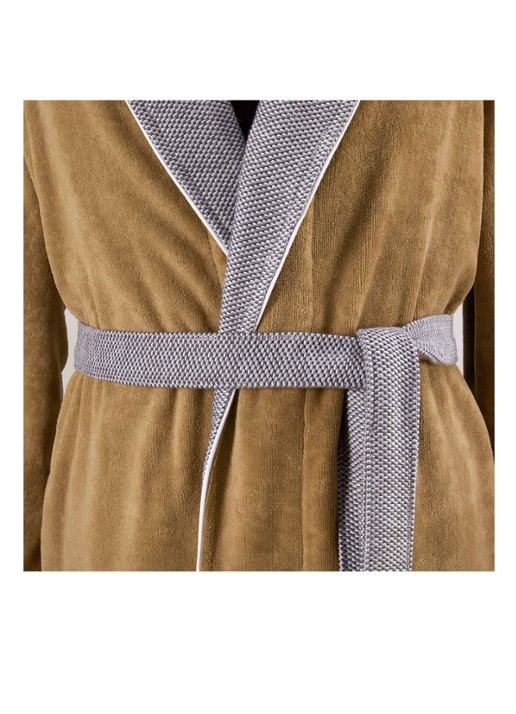 BOSS Lord badjas van katoen - unisex - detail 3 camel