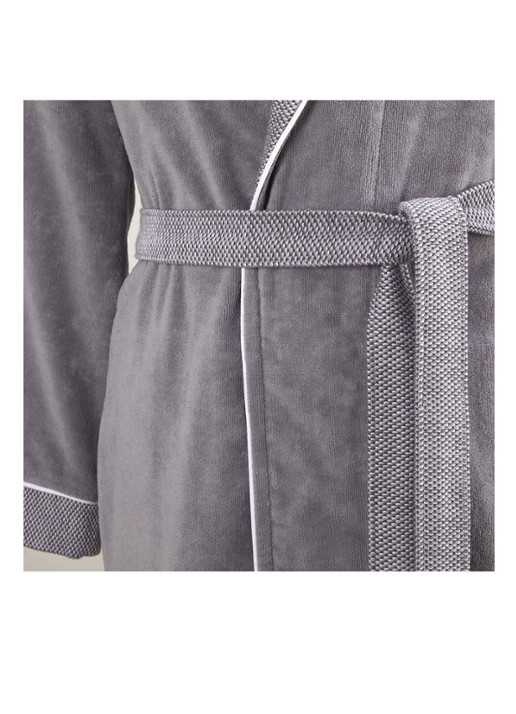 BOSS Lord badjas van katoen - unisex - detail grijs