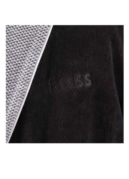 BOSS Lord badjas van katoen - unisex - voorkant 2 diepzwart