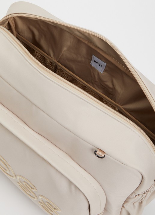 BOSS Luiertas met logoborduring en tasbedel  - detail 3 beige