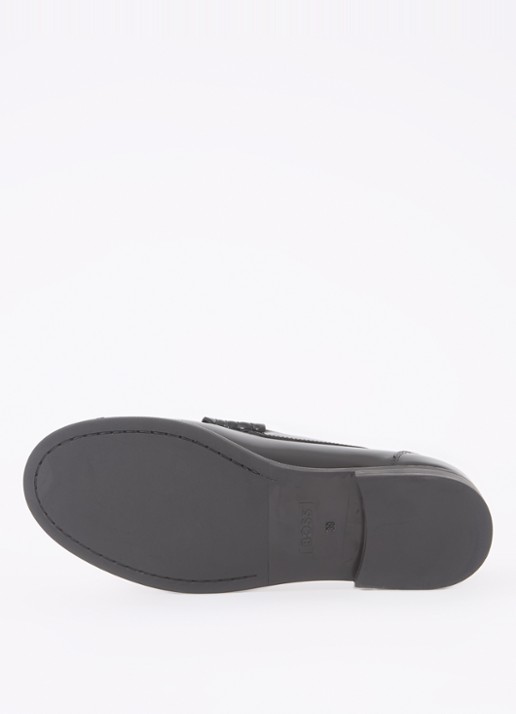 BOSS Lycia loafer van leer - detail 5 zwart