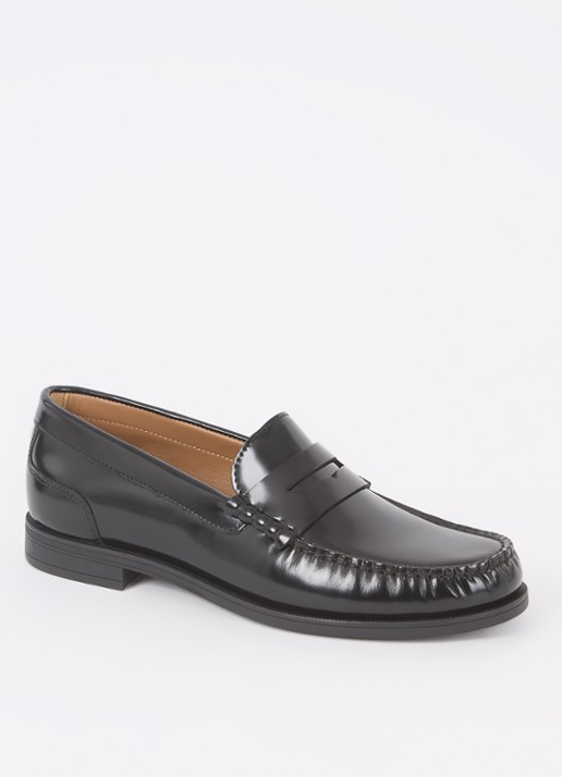 BOSS Lycia loafer van leer - voorkant zwart