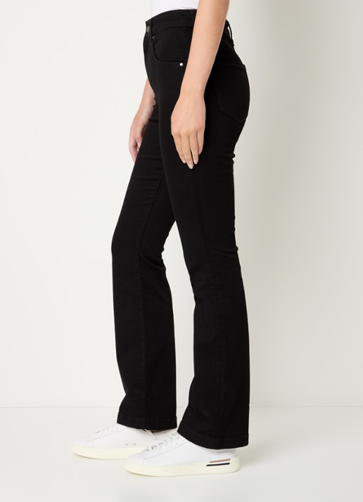 BOSS Lyris high waist bootcut jeans met gekleurde wassing - detail 2 zwart
