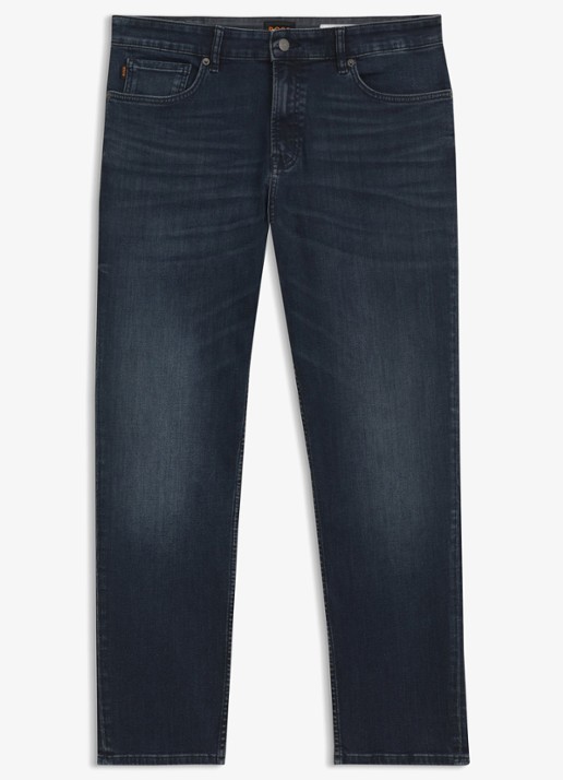 BOSS Maine regular fit jeans met donkere wassing - voorkant 4 donkerblauw