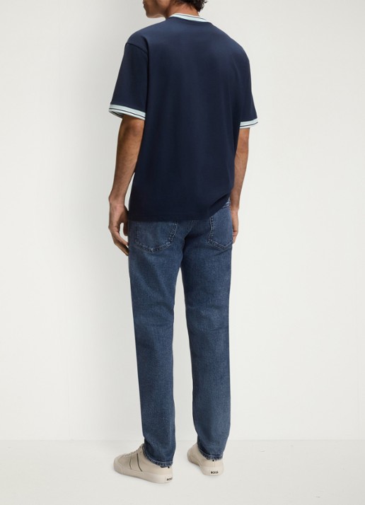 BOSS Maine straight fit jeans met medium wassing - achterkant 6 indigo
