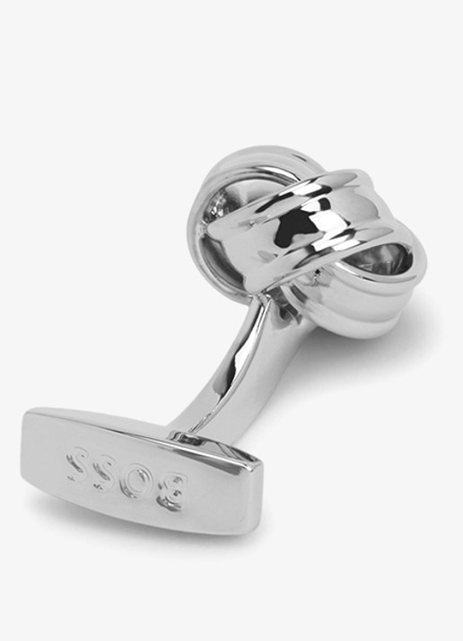 BOSS Manchetknopen met knoopdetail  - achterkant zilver