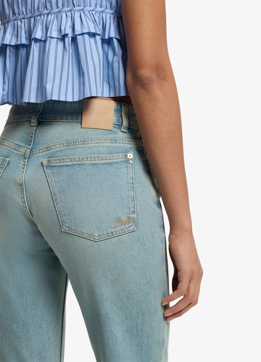 BOSS Mid waist flared jeans met lichte wassing  - detail 2 indigo