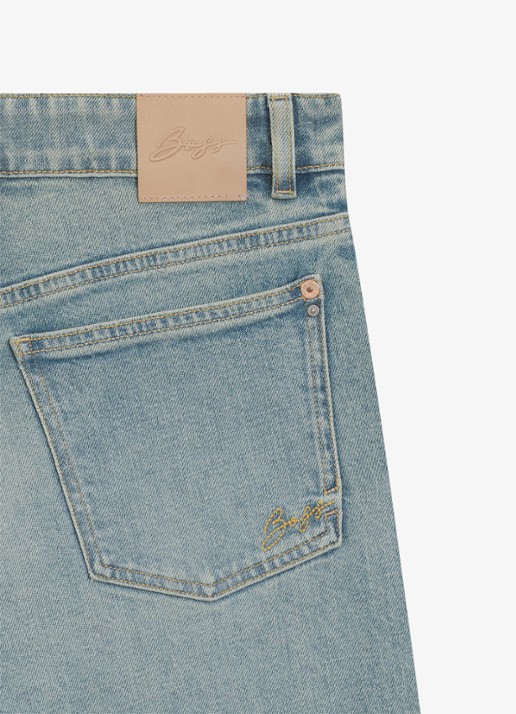BOSS Mid waist flared jeans met lichte wassing  - detail 3 indigo
