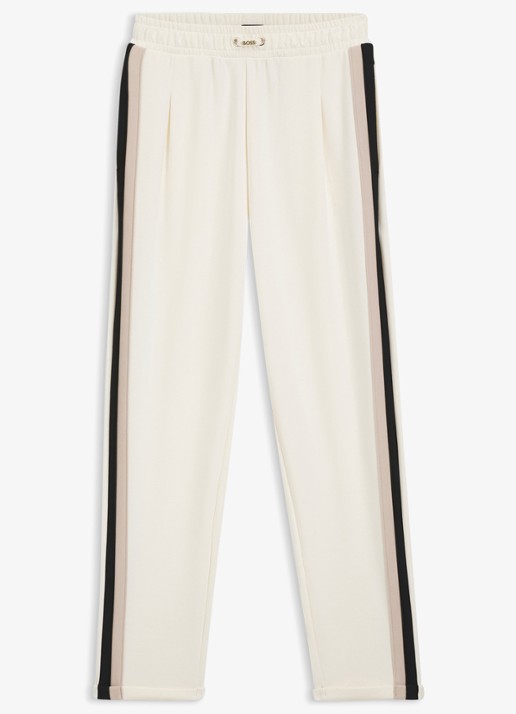 BOSS Mid waist loose fit pantalon met gestreept detail