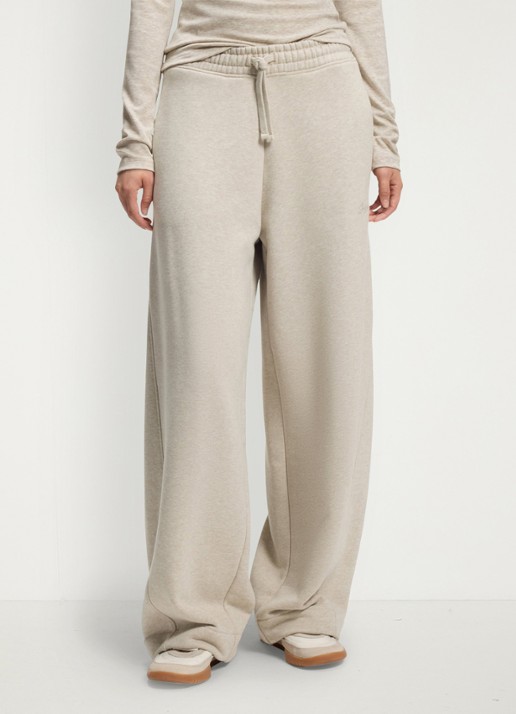 BOSS Mid waist wide fit joggingbroek met gemêleerd dessin