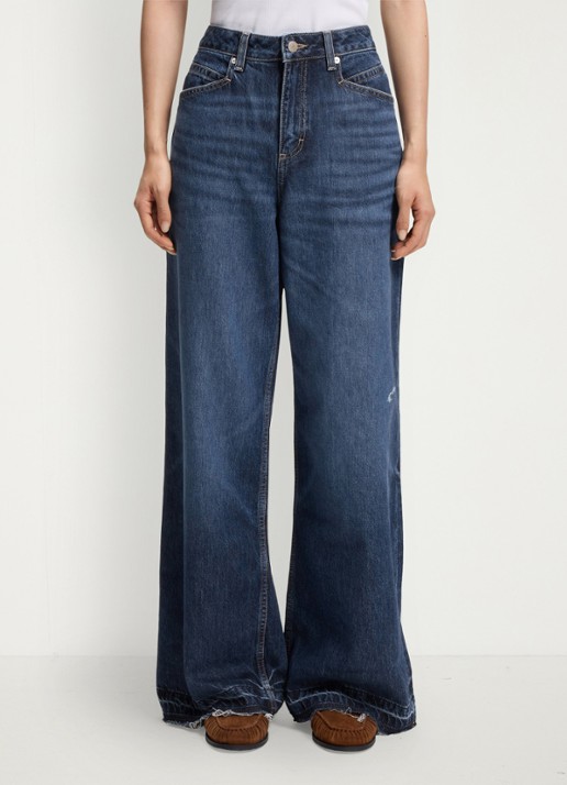 BOSS Mid waist wide leg jeans met steekzakken