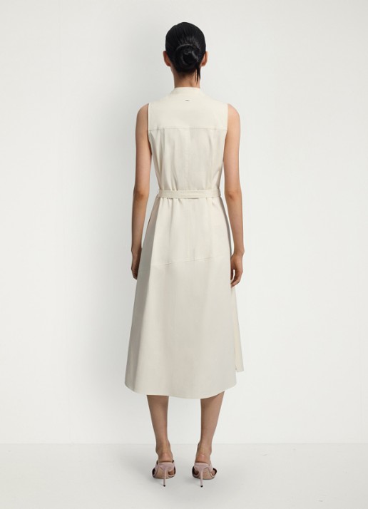 BOSS Midi jurk met ceintuur - achterkant 2 wit