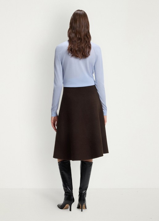 BOSS Midi rok - achterkant 3 donkerbruin
