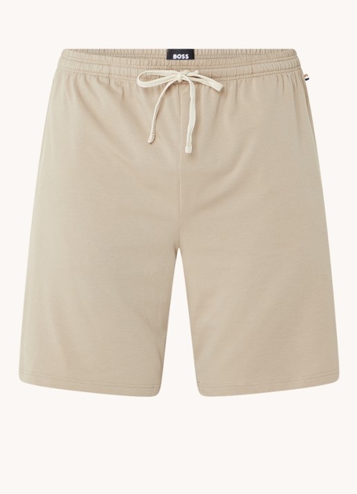 BOSS Mix&Match loose fit korte broek van sweatstof met steekzakken - voorkant dark beige-255 / beige