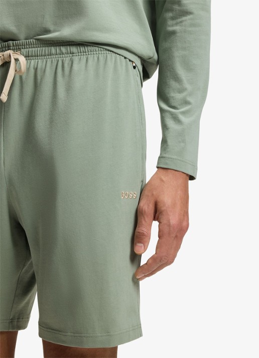 BOSS Mix&Match loose fit korte broek van sweatstof met steekzakken - detail 4 light/pastel green-330 / groen