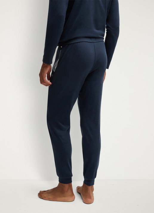 BOSS Mix&Match loungebroek met logoborduring - achterkant 3 donkerblauw