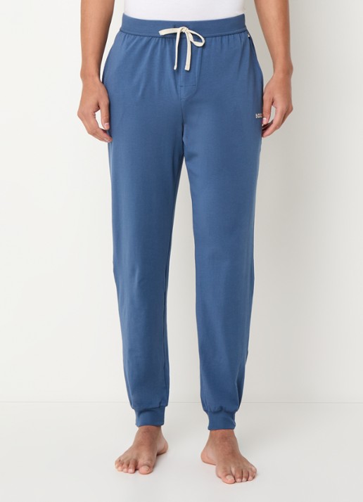 BOSS Mix&Match pyjamabroek met logoborduring en steekzakken - detail 4 staalblauw
