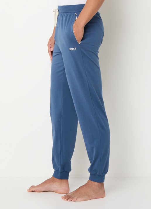 BOSS Mix&Match pyjamabroek met logoborduring en steekzakken - detail 5 staalblauw