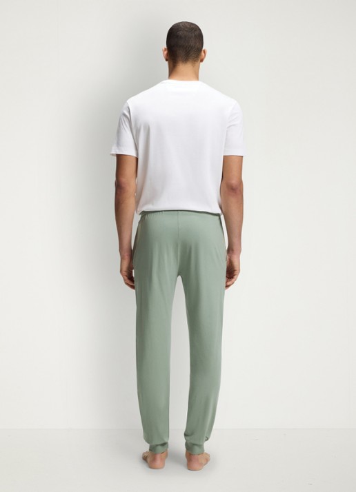 BOSS Mix&Match pyjamabroek met logoborduring en steekzakken - achterkant 3 lichtgroen