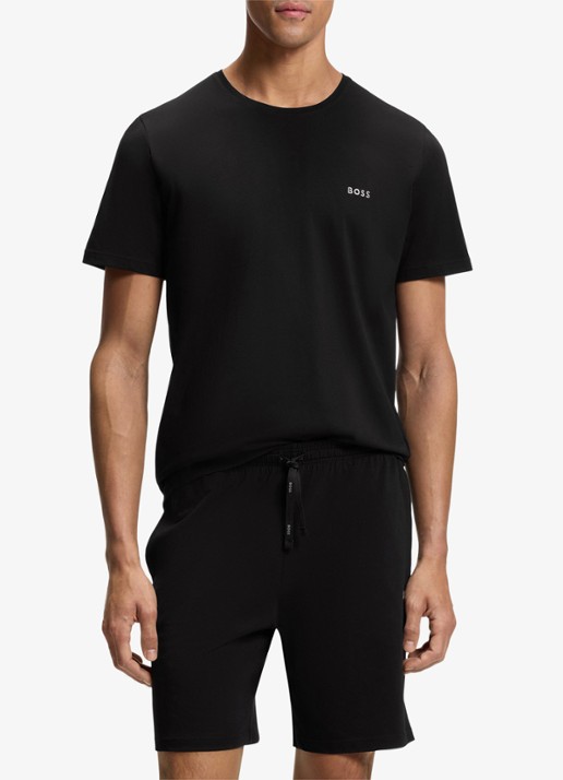 BOSS Mix&Match pyjamatop met logoborduring - detail 4 zwart