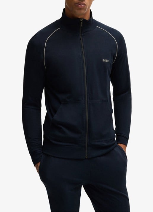 BOSS Mix&Match sweatvest met logoborduring en steekzakken
