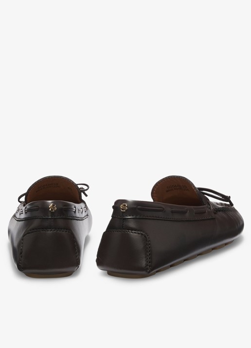 BOSS Mocassin van leer  - achterkant 6 bruin