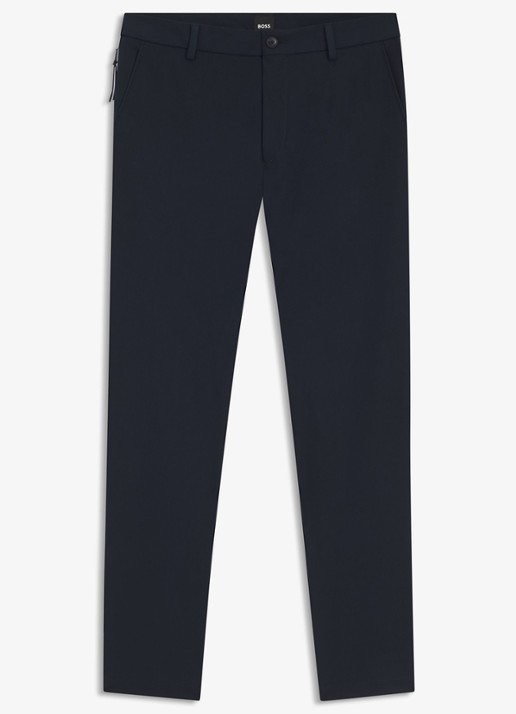 BOSS Modern fit pantalon met steekzakken  - voorkant dark blue-404 / blauw