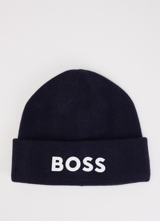 BOSS Muts met logo - voorkant donkerblauw