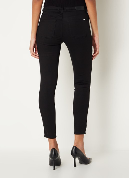 BOSS Nafice low waist cropped skinny jeans met gekleurde wassing - achterkant 3 zwart