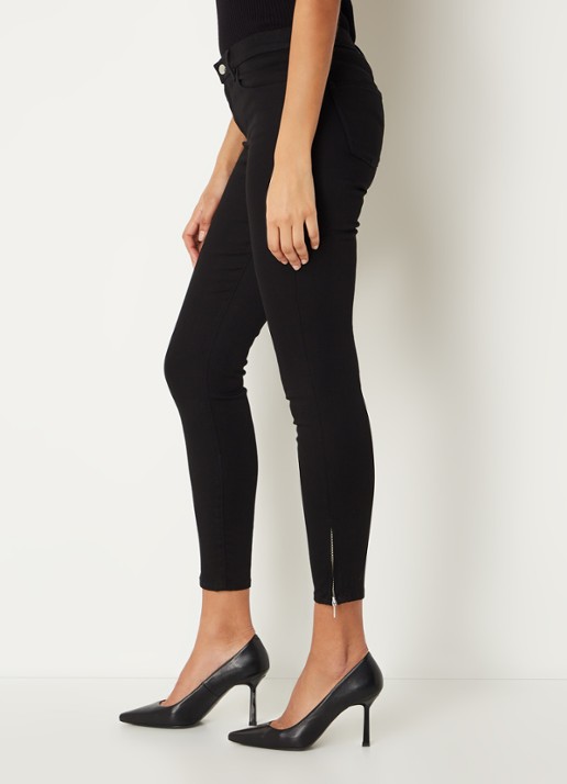 BOSS Nafice low waist cropped skinny jeans met gekleurde wassing - detail 5 zwart