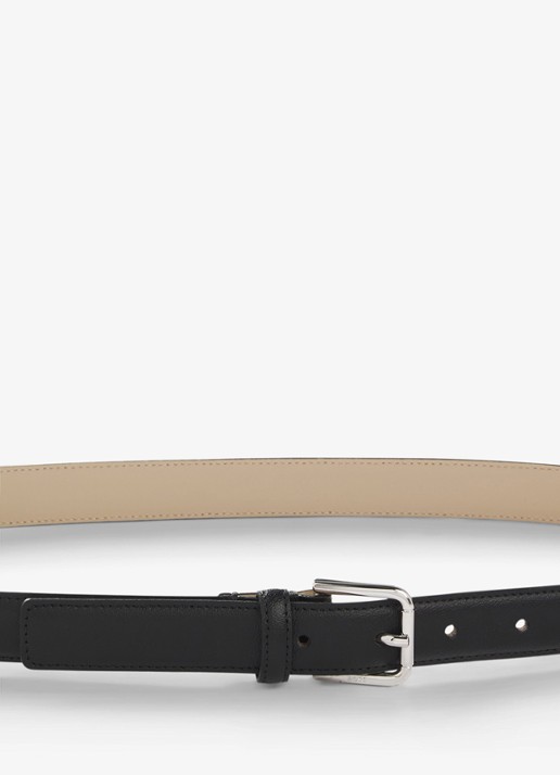BOSS Navy riem van leer  - detail 5 zwart