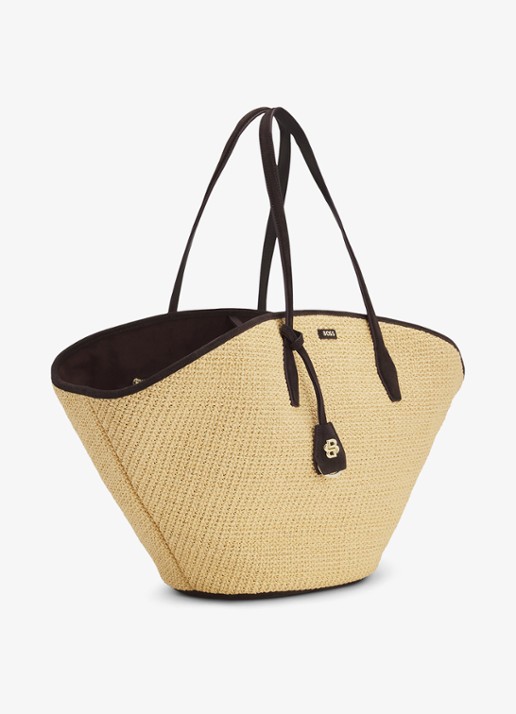 BOSS Numah Maxi strandtas met gevlochten detail - detail 4 open white-116 / wit