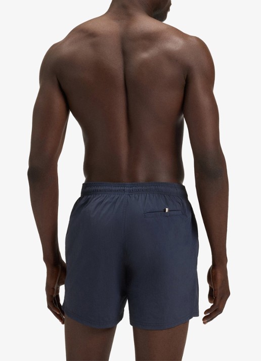 BOSS Octopus zwemshorts met logoprint en steekzakken - achterkant 2 donkerblauw
