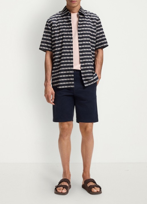 BOSS Overhemd met grafische print - voorkant 3 dark blue-406 / blauw