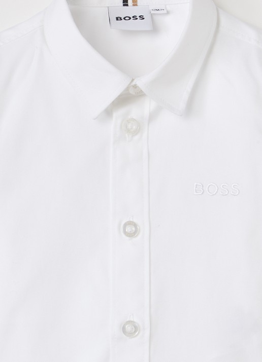 BOSS Overhemd met logoborduring - detail 3 wit